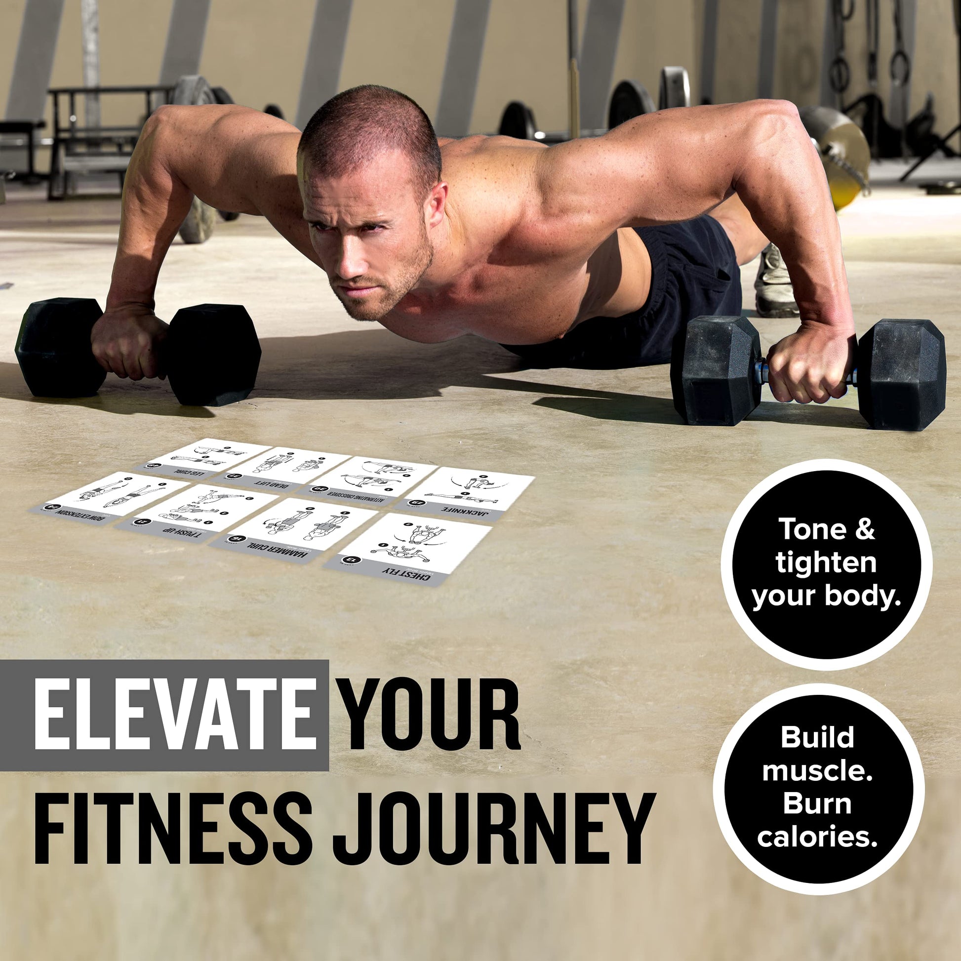 NewMe Fitness Stretching Workout Cards, Instructional Fitness Deck for Women & Men, Beginner Fitness Guide to Training Exercises at Home or Gym - My Store