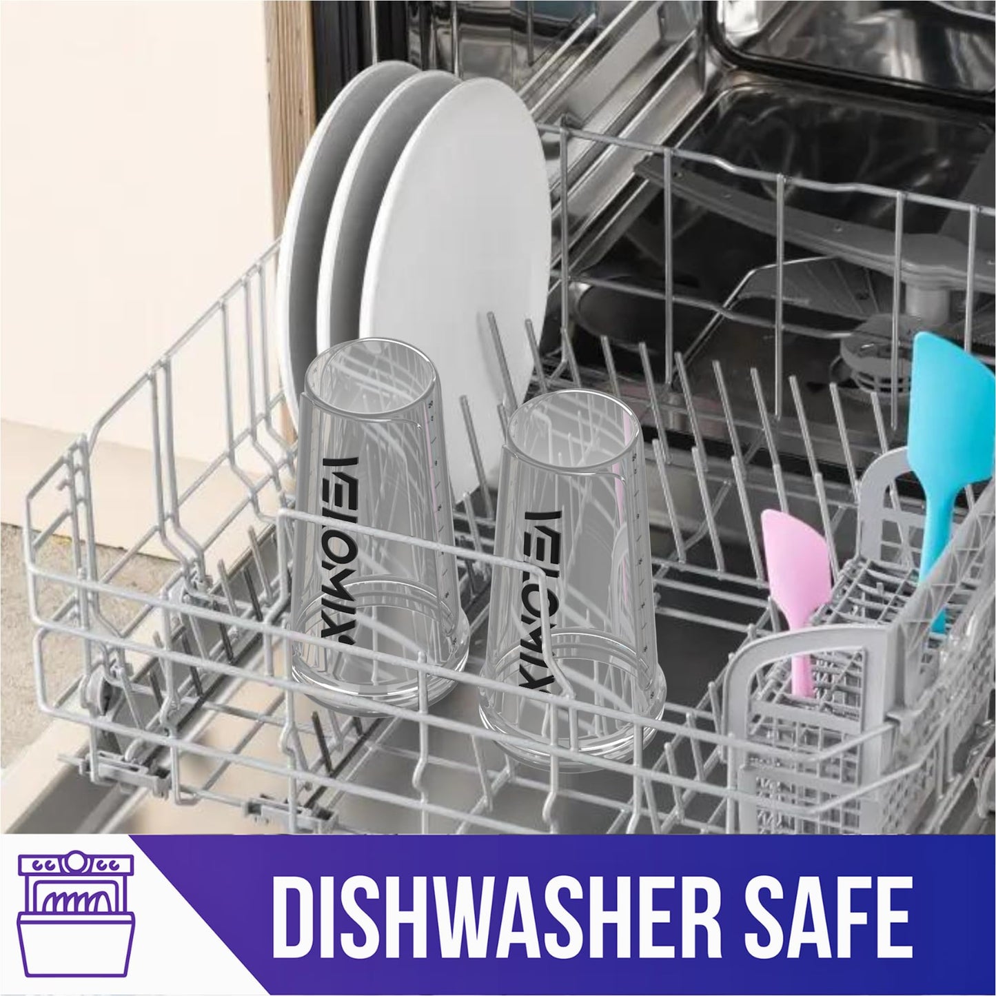 VELOMIX - 2 Pack- 28 oz Protein Shaker Bottles for Protein Mixes - 2x Wire Whisk | Leak Proof Shaker Cups for Protein Shakes | Protein Shaker Bottle Pack (Black/Transparent) - My Store