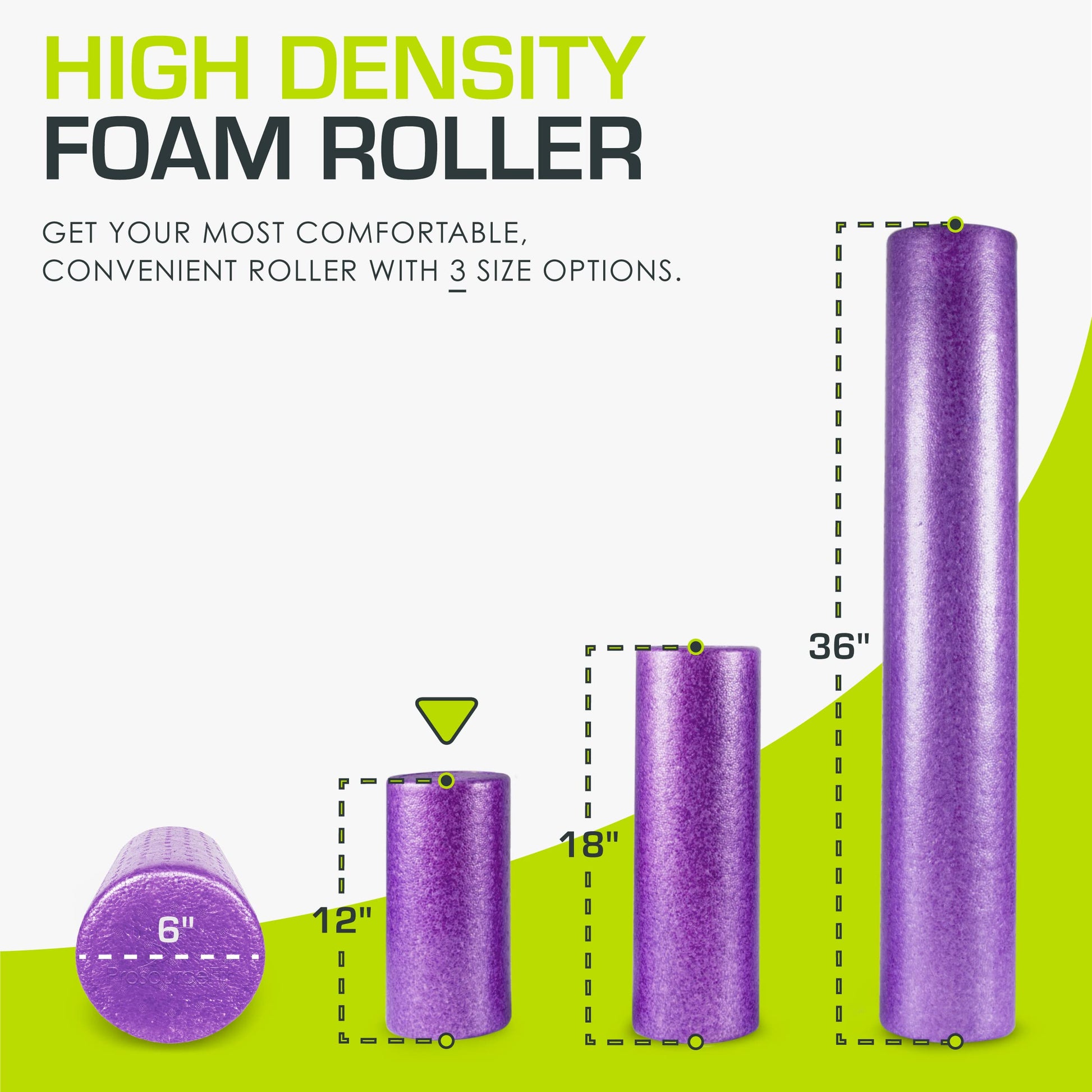 ProsourceFit High Density Foam Rollers, Firm Full Body Athletic Massage Tool for Back Stretching, Yoga, Pilates, Post Workout Muscle Recuperation - My Store