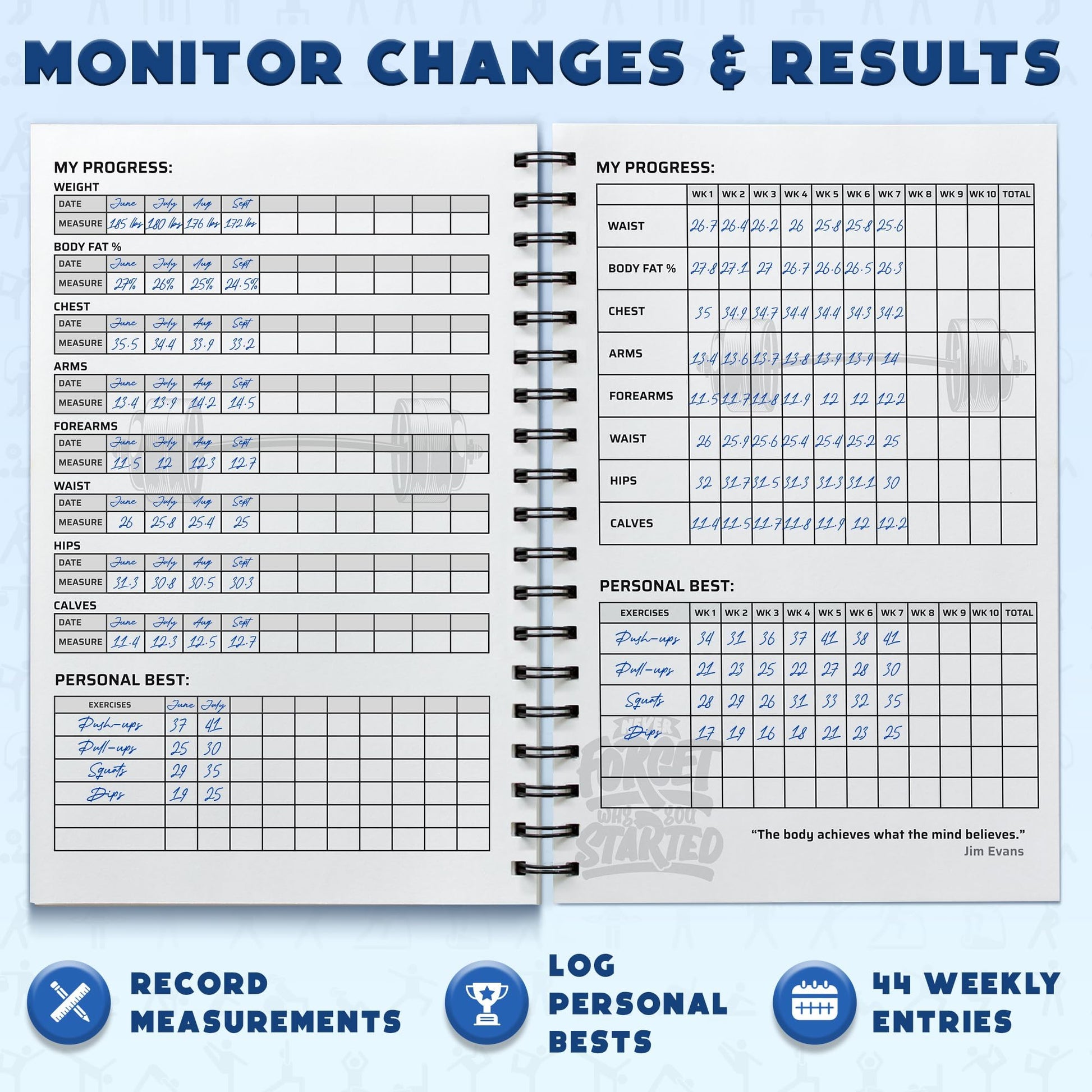 Workout Planner for Daily Fitness Tracking & Goals Setting - A5 Size, 6” x 8”, Charcoal Gray - Men & Women Personal Home & Gym Training Diary - Log Book Journal - by Workout Log Gym - My Store