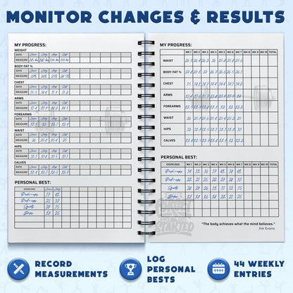 Workout Planner for Daily Fitness Tracking & Goals Setting - A5 Size, 6” x 8”, Charcoal Gray - Men & Women Personal Home & Gym Training Diary - Log Book Journal - by Workout Log Gym - My Store