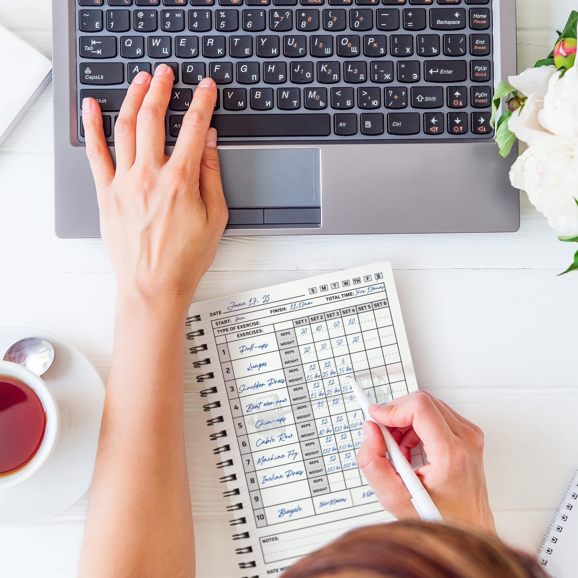 Workout Planner for Daily Fitness Tracking & Goals Setting - A5 Size, 6” x 8”, Charcoal Gray - Men & Women Personal Home & Gym Training Diary - Log Book Journal - by Workout Log Gym - My Store