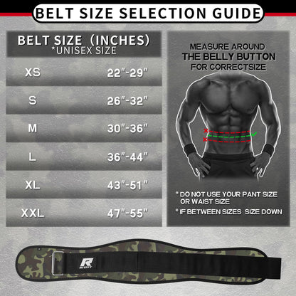 RitFit Weight Lifting Belt - Great for Squats, Lunges, Deadlift, Thrusters - Men and Women - 6 Inch Black/Camouflage - My Store