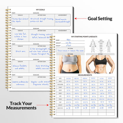 Fitness Journal Workout Planner for Women & Men, A5 (6.4" x 8.3") Workout Journal Log Book Planner Gift for Track Gym Essentials, Home Workouts, Track Progress, Achieve Wellness Goals, Black - My Store
