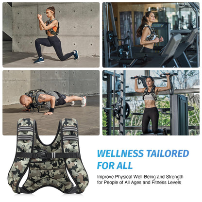 ZELUS Weighted Vest, 6lb/8lb/12lb/16lb/20lb/25lb/30lb Weight Vest with Reflective Stripe for Workout, Strength Training, Running, Fitness, Muscle Building, Weight Loss, Weightlifting - My Store