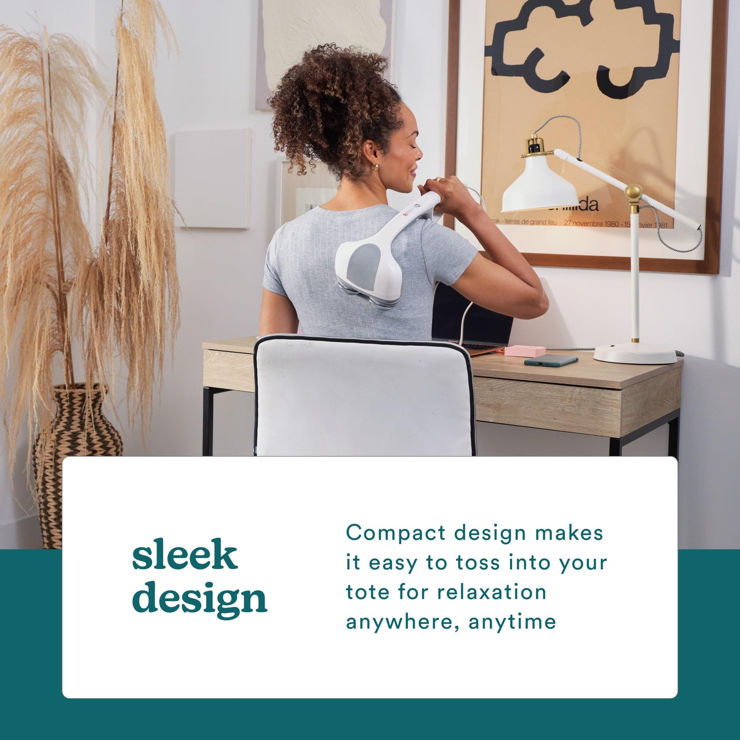 Homedics Back Massager - Heated Automatic Percussion Back, Body and Neck Massager with Dual Pivoting Heads, Interchangeable Nodes, for Shoulders, Legs and Feet, White - My Store