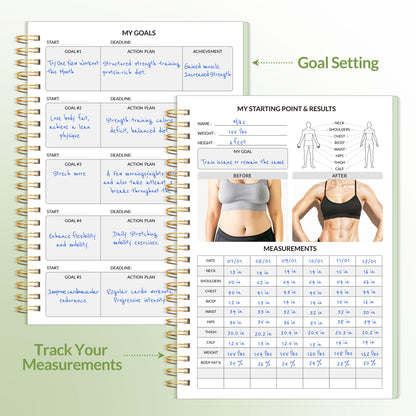 Fitness Journal Workout Planner for Women & Men, A5 (6.4" x 8.3") Workout Journal Log Book Planner Gift for Track Gym Essentials, Home Workouts, Track Progress, Achieve Wellness Goals, Black - My Store