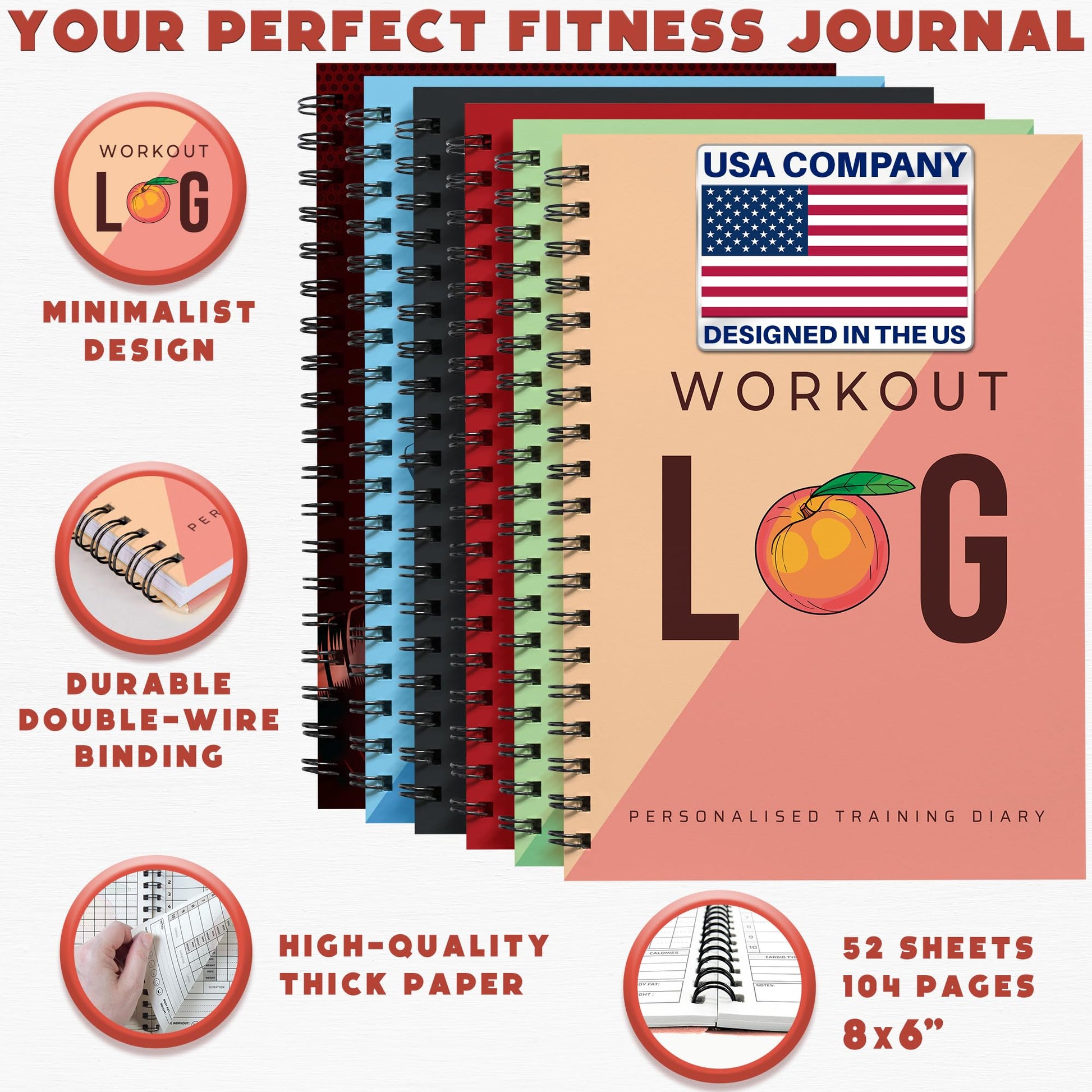 Workout Planner for Daily Fitness Tracking & Goals Setting - A5 Size, 6” x 8”, Charcoal Gray - Men & Women Personal Home & Gym Training Diary - Log Book Journal - by Workout Log Gym - My Store