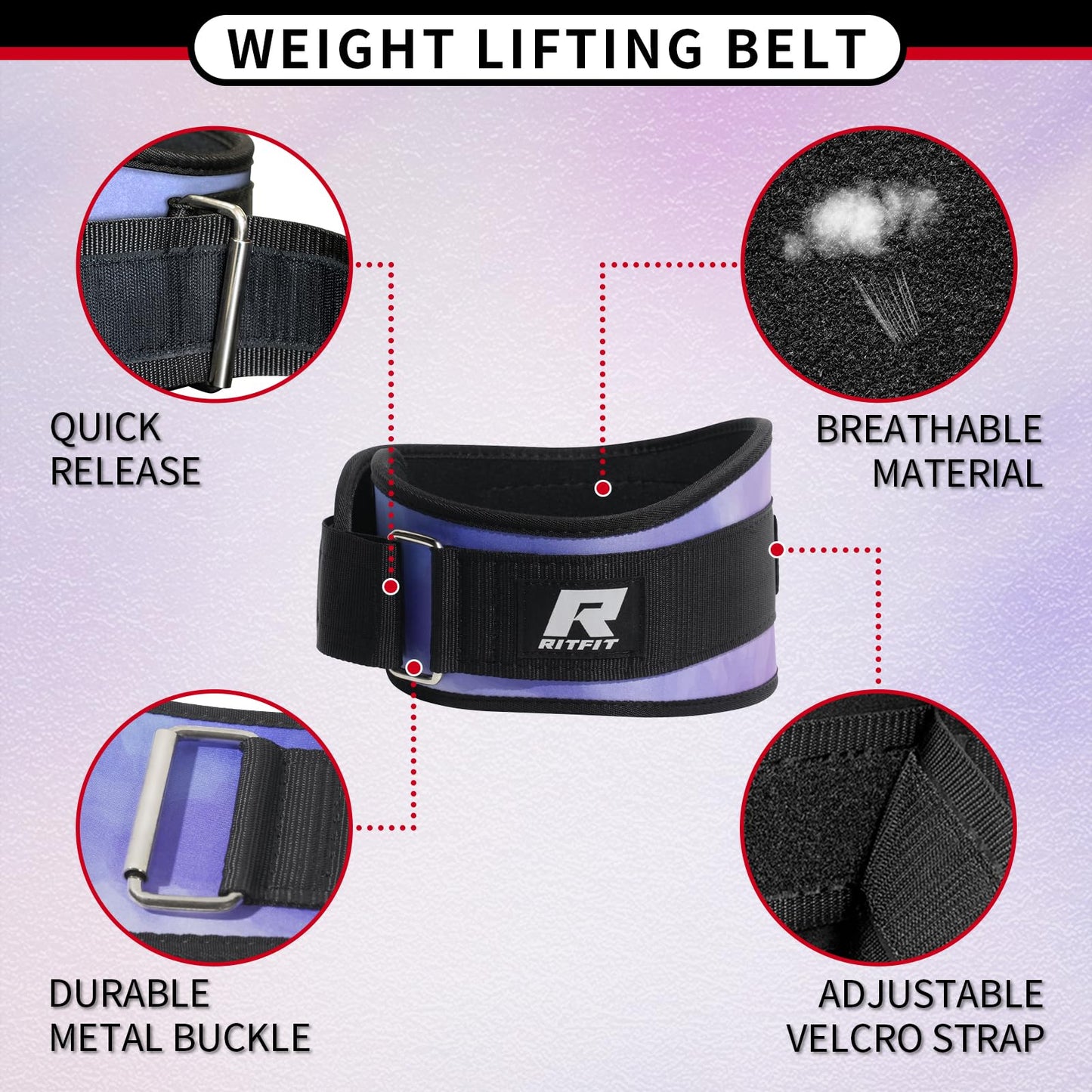 RitFit Weight Lifting Belt - Great for Squats, Lunges, Deadlift, Thrusters - Men and Women - 6 Inch Black/Camouflage - My Store