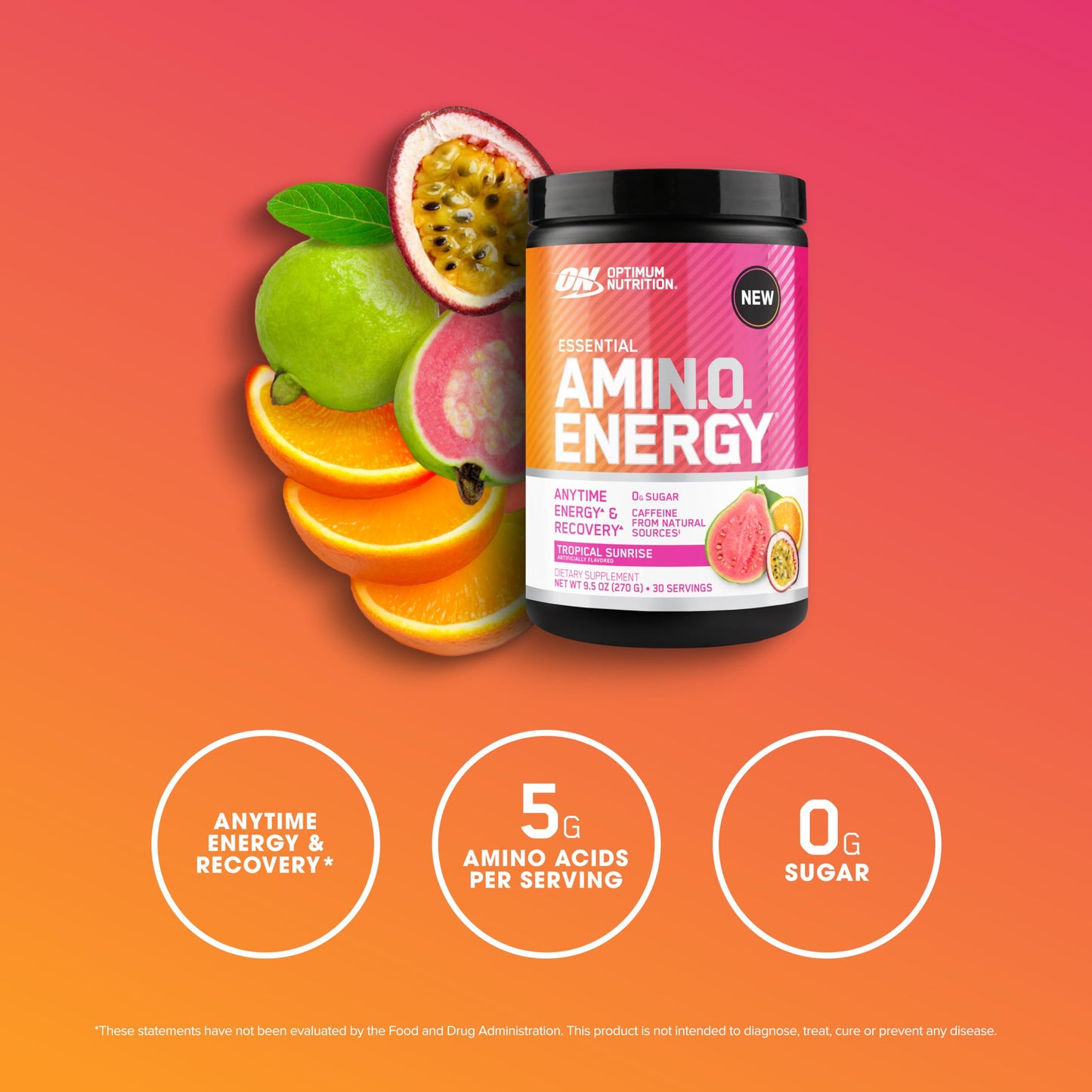 Optimum Nutrition Amino Energy - Pre Workout with Green Tea, BCAA, Amino Acids, Keto Friendly, Green Coffee Extract, Energy Powder - Concord Grape, 65 Servings (Packaging May Vary)