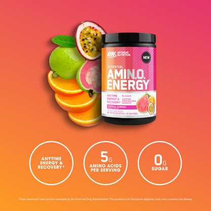 Optimum Nutrition Amino Energy - Pre Workout with Green Tea, BCAA, Amino Acids, Keto Friendly, Green Coffee Extract, Energy Powder - Concord Grape, 65 Servings (Packaging May Vary)