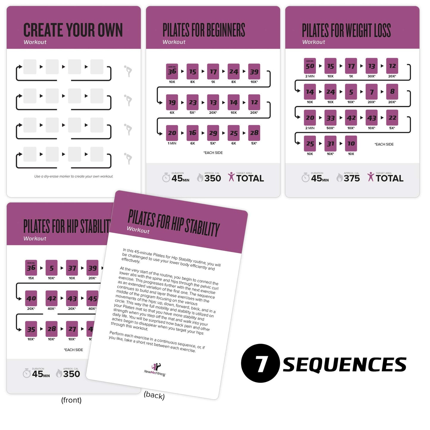 NewMe Fitness Stretching Workout Cards, Instructional Fitness Deck for Women & Men, Beginner Fitness Guide to Training Exercises at Home or Gym - My Store