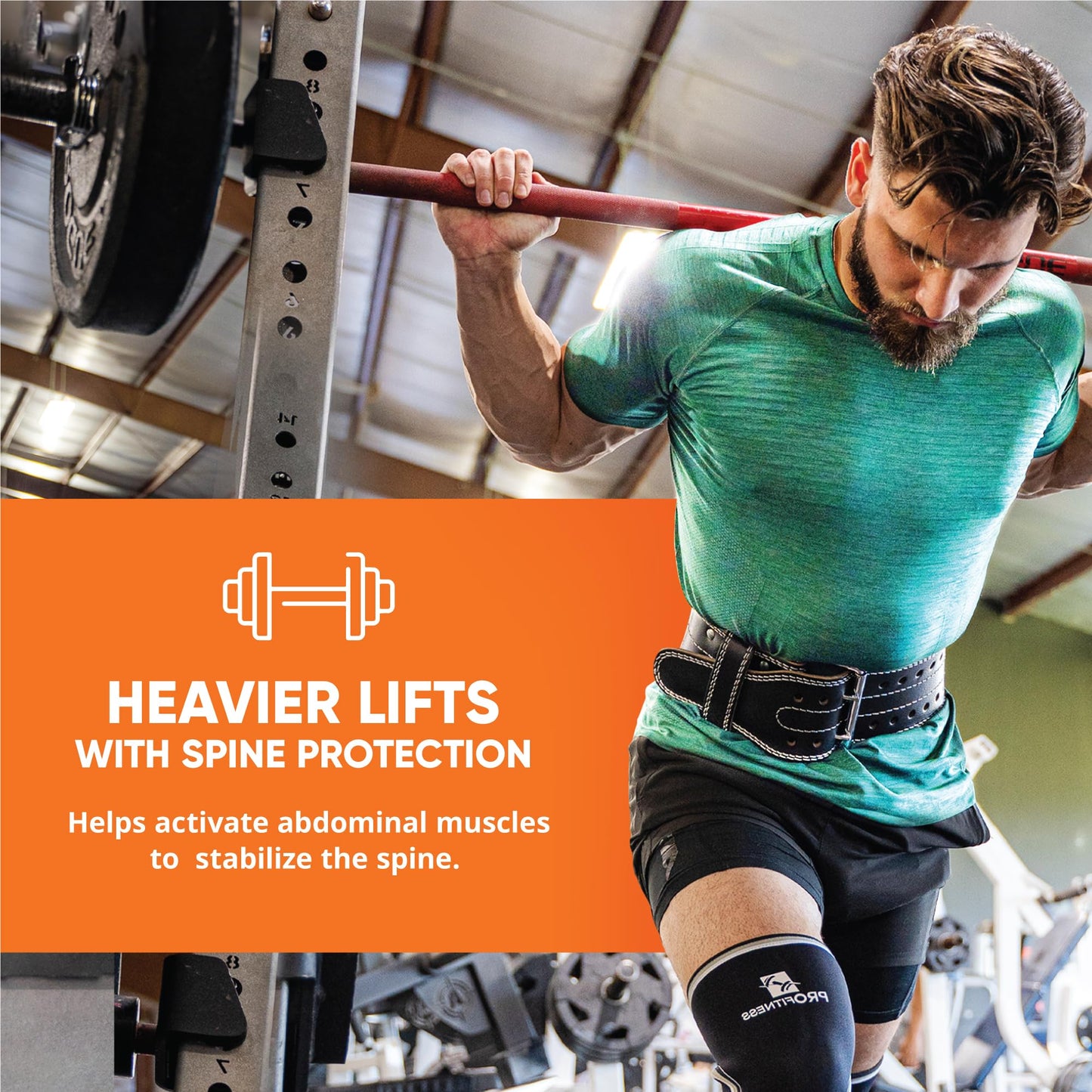 ProFitness Weight Lifting Belt (5mm Thick) - Leather Weight Belt for Men & Women - Back Support Squat Belt - Gym Belt for Weightlifting, Powerlifting & Deadlifts | Adjustable Weightlifting Belt - My Store