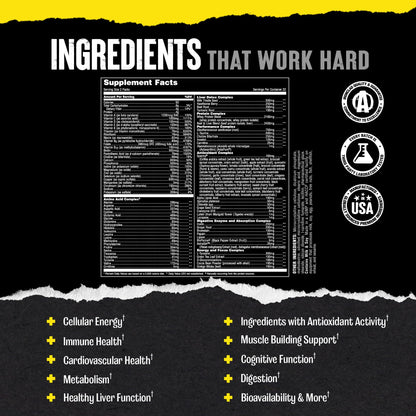 Animal Pak - Convenient Multivitamin for Men & Women Daily All-in-One Vitamin & Supplement Pack - Zinc, Vitamins C, B, D, Amino Acids, and Immune Support - Sports Nutrition Performance - 44 Count - My Store