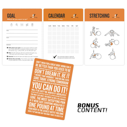 NewMe Fitness Stretching Workout Cards, Instructional Fitness Deck for Women & Men, Beginner Fitness Guide to Training Exercises at Home or Gym - My Store