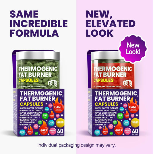 Thermogenic Fat Burner Capsules - Weight Loss Pills for Women & Men, Appetite Suppressant, Metabolism Booster - Green Tea, Coffee Extract, Garcinia Cambogia - Diet Pills for Weight Loss - 60 Capsules