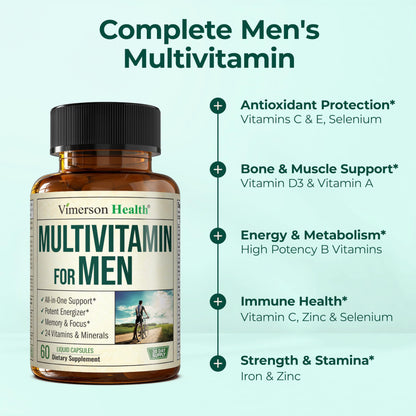 Multivitamin for Men – Methylated Mens Multivitamins & Multiminerals Capsules with Vitamin B12, A, D, C, Zinc, Magnesium & More for Complete Daily Support – High Potency Bioavailable Vitamins for Men - My Store