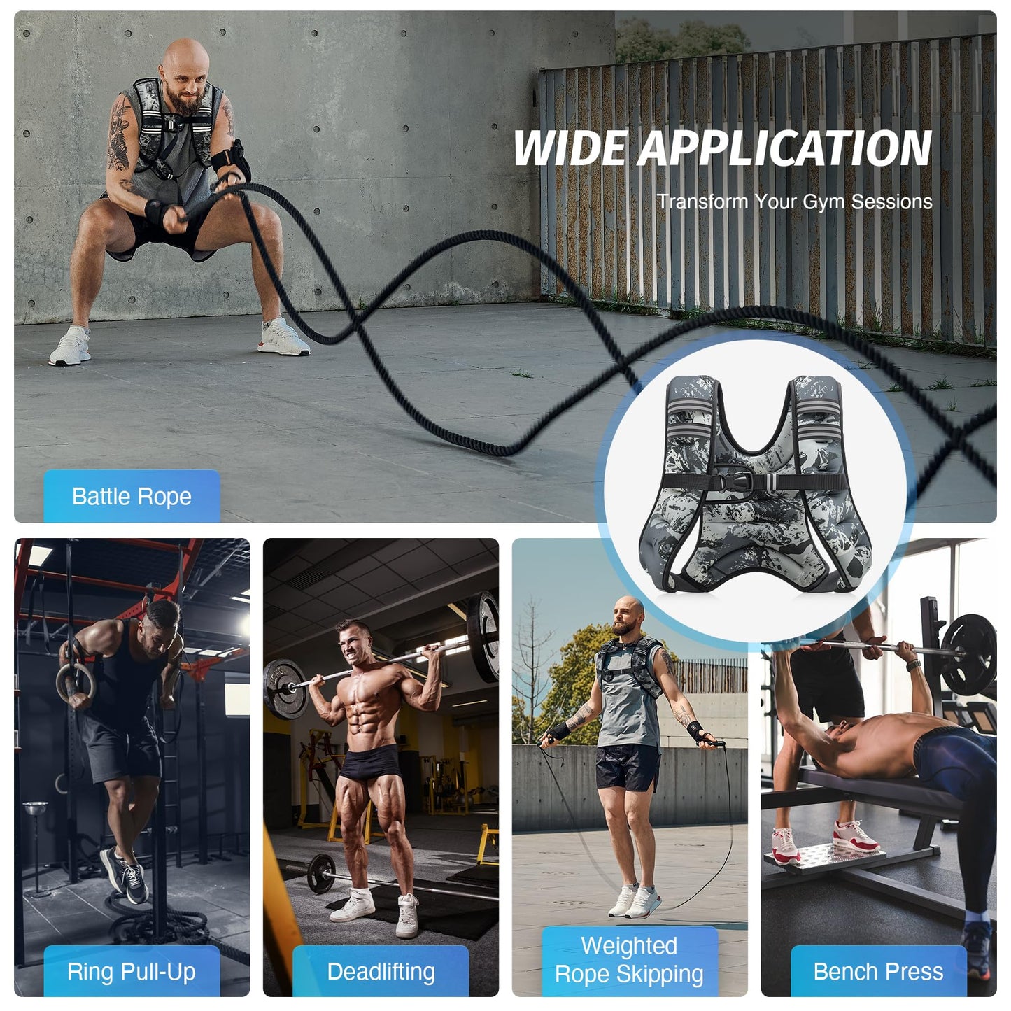 ZELUS Weighted Vest, 6lb/8lb/12lb/16lb/20lb/25lb/30lb Weight Vest with Reflective Stripe for Workout, Strength Training, Running, Fitness, Muscle Building, Weight Loss, Weightlifting - My Store