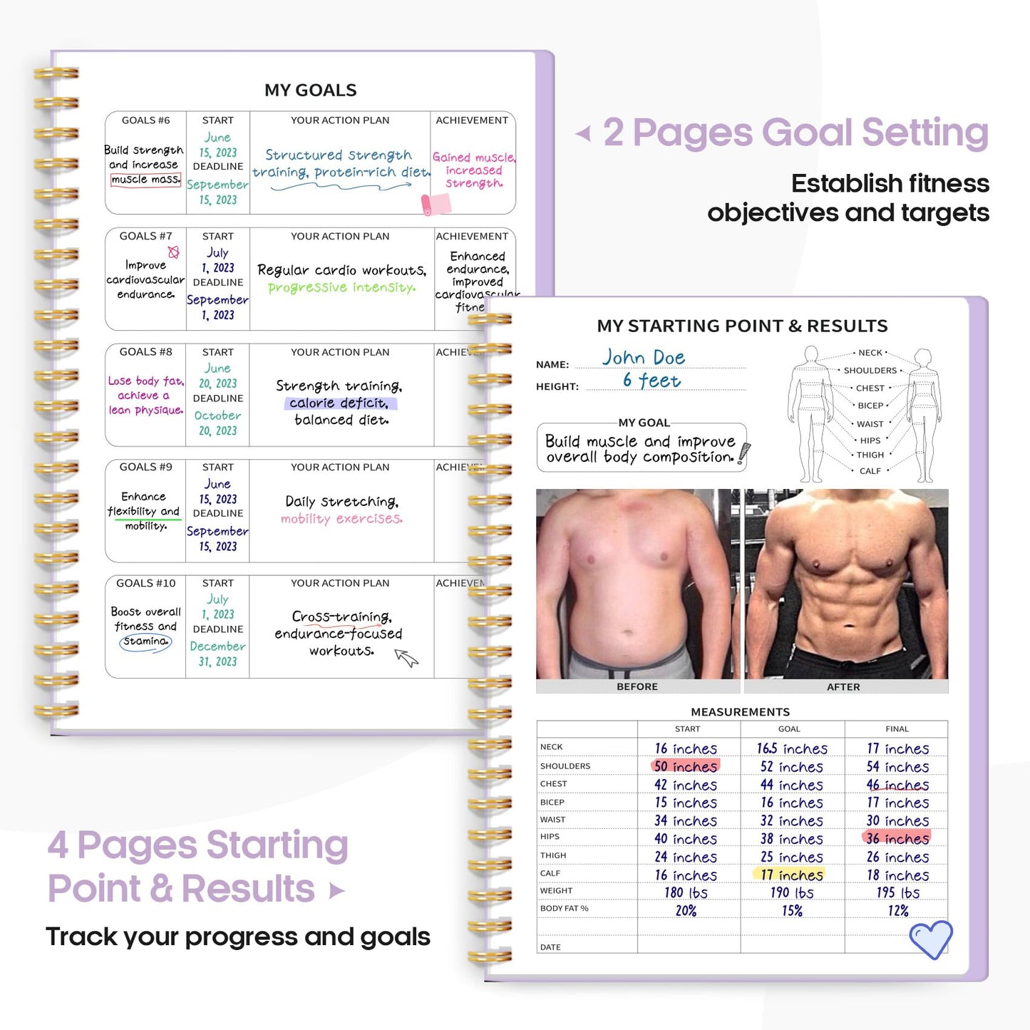 Fitness Workout Journal for Women & Men, A5(5.5" x 8.2") Workout Log Book Planner for Tracking, Progress, and Achieving Your Wellness Goals - Green - My Store