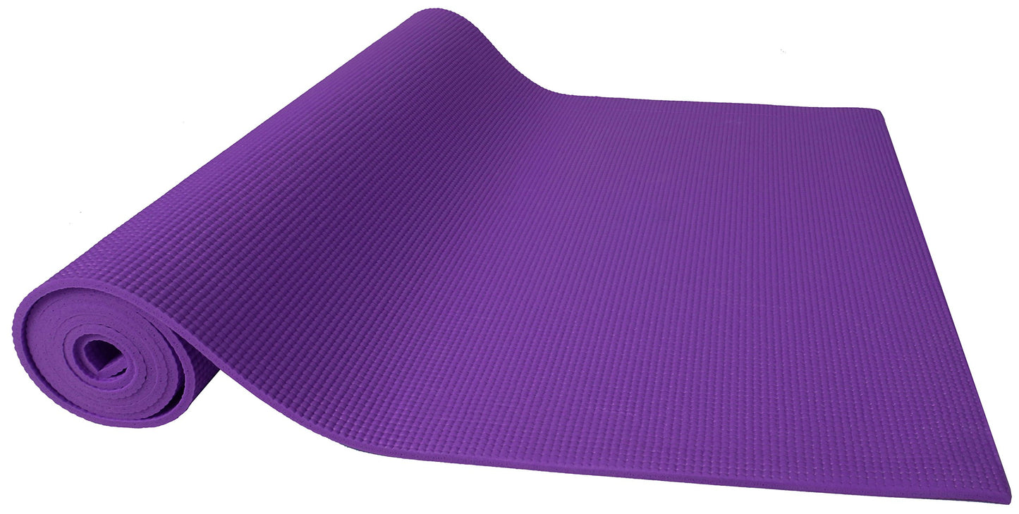Fitvids All Purpose 1/4-Inch High Density Anti-Tear Exercise Yoga Mat with Carrying Strap, Multiple Colors