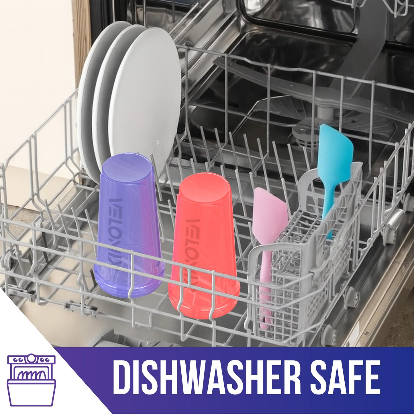 VELOMIX - 2 Pack- 28 oz Protein Shaker Bottles for Protein Mixes - 2x Wire Whisk | Leak Proof Shaker Cups for Protein Shakes | Protein Shaker Bottle Pack (Black/Transparent) - My Store