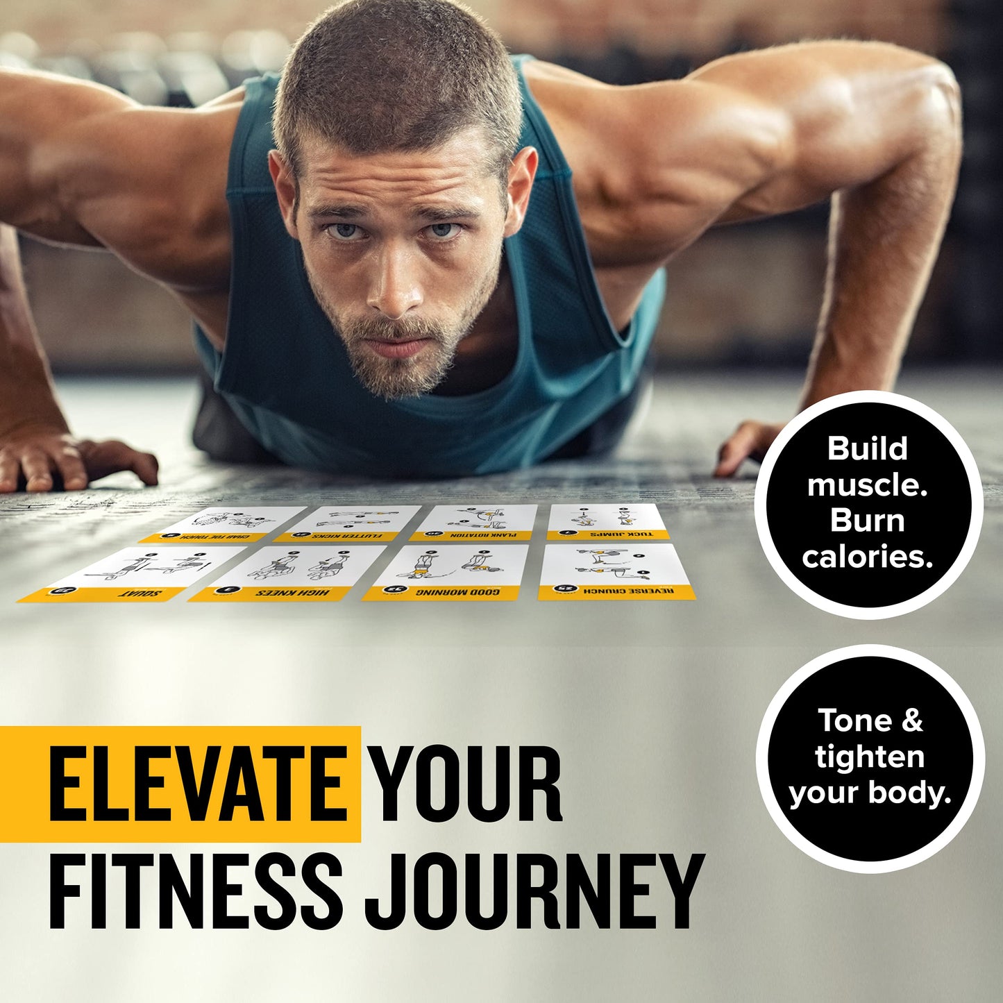 NewMe Fitness Stretching Workout Cards, Instructional Fitness Deck for Women & Men, Beginner Fitness Guide to Training Exercises at Home or Gym - My Store