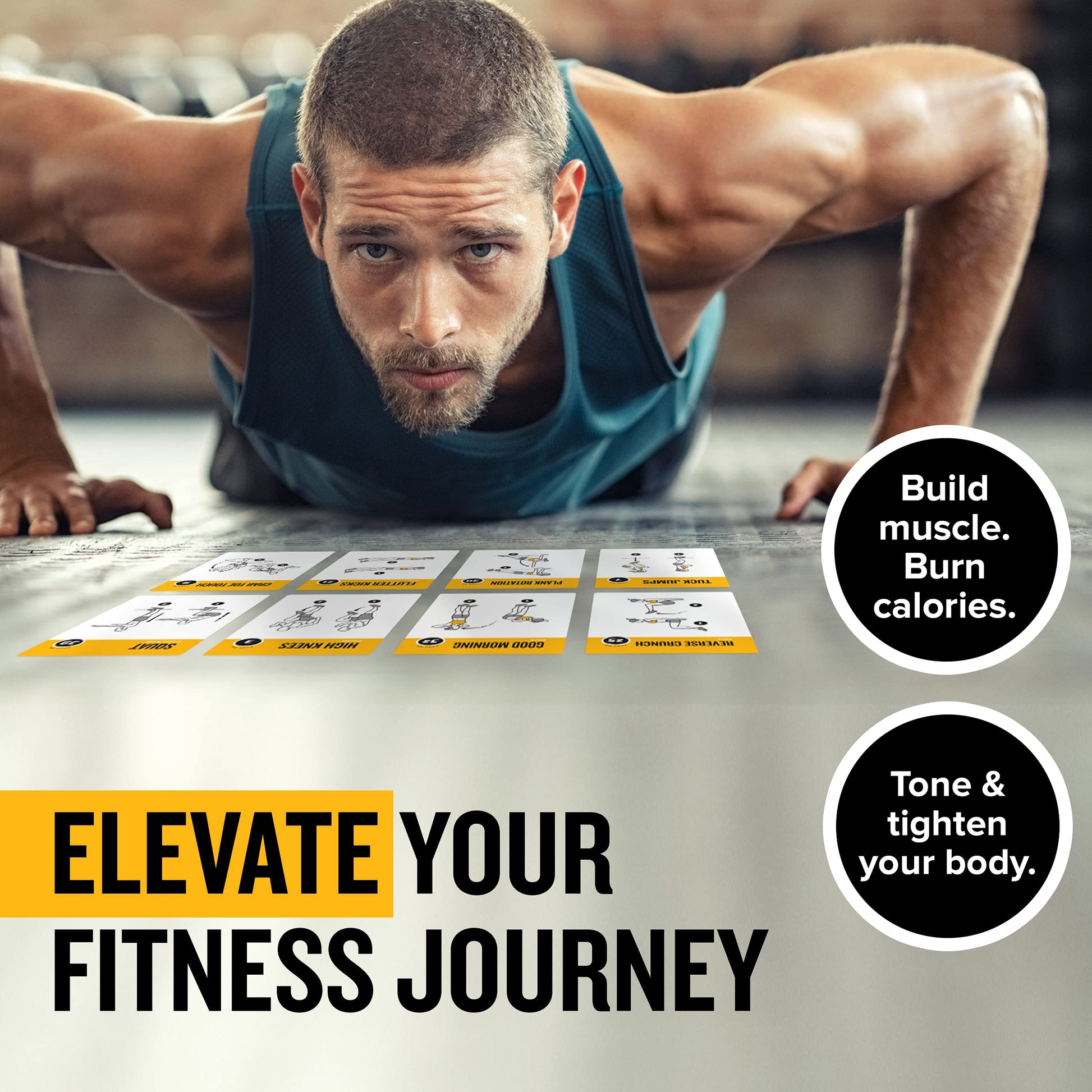 NewMe Fitness Stretching Workout Cards, Instructional Fitness Deck for Women & Men, Beginner Fitness Guide to Training Exercises at Home or Gym - My Store