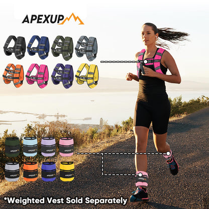APEXUP 10lbs/Pair Adjustable Ankle Weights for Women and Men, Modularized Leg Weight Straps for Yoga, Walking, Running, Aerobics, Gym