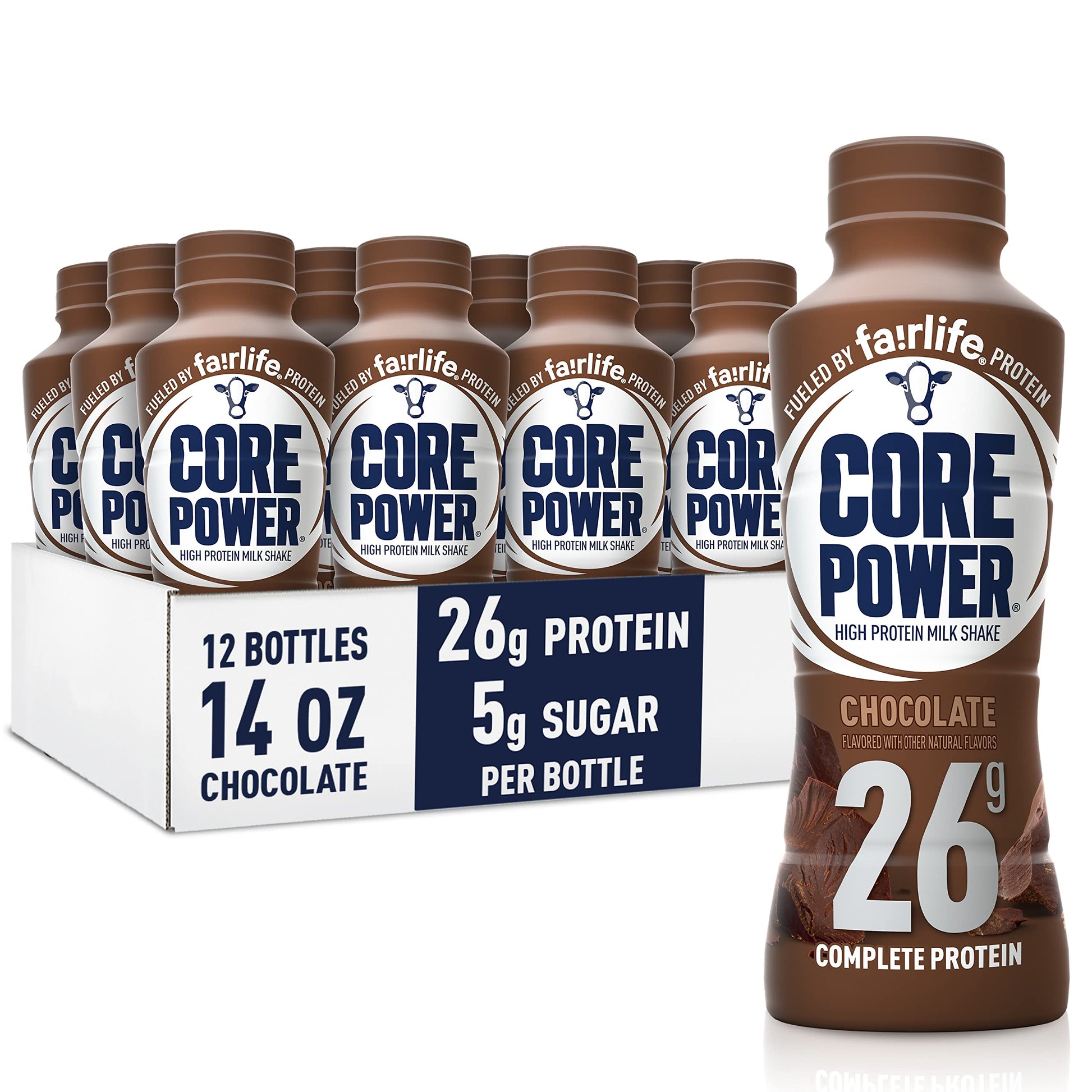 Core Power Protein Shake, Chocolate, 26g Bottle, 14oz, 12 Pack - My Store