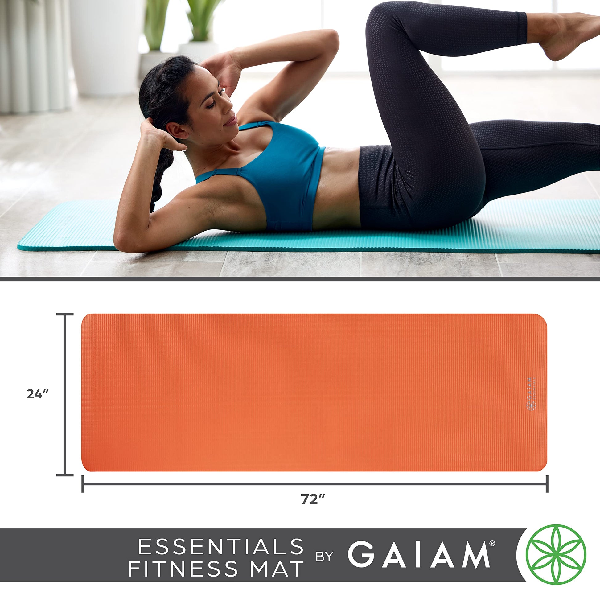 Gaiam Essentials Thick and Thin Yoga Mat Fitness & Exercise Mat with Easy-Cinch Carrier Strap - My Store