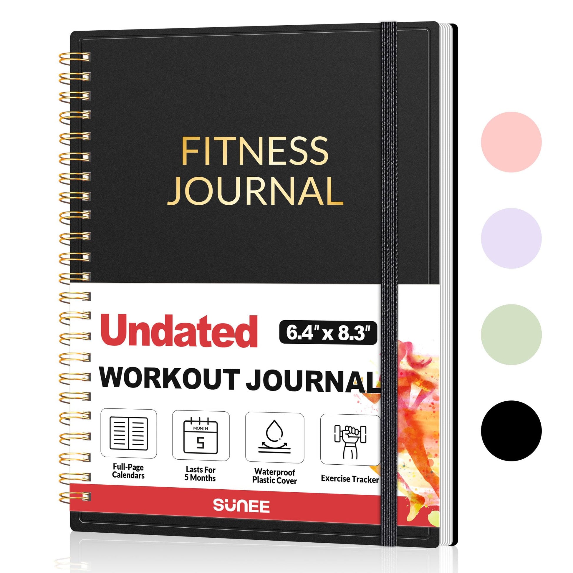 Fitness Journal Workout Planner for Women & Men, A5 (6.4" x 8.3") Workout Journal Log Book Planner Gift for Track Gym Essentials, Home Workouts, Track Progress, Achieve Wellness Goals, Black - My Store