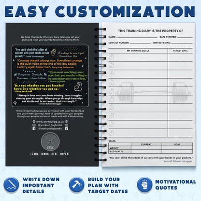 Workout Planner for Daily Fitness Tracking & Goals Setting - A5 Size, 6” x 8”, Charcoal Gray - Men & Women Personal Home & Gym Training Diary - Log Book Journal - by Workout Log Gym - My Store