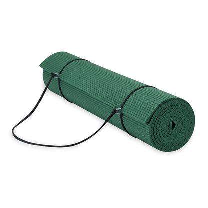 Gaiam Essentials Thick and Thin Yoga Mat Fitness & Exercise Mat with Easy-Cinch Carrier Strap - My Store
