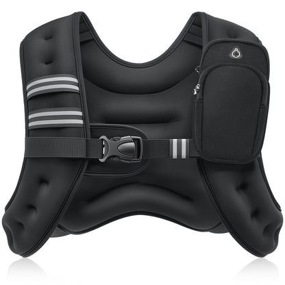 ZELUS Weighted Vest, 6lb/8lb/12lb/16lb/20lb/25lb/30lb Weight Vest with Reflective Stripe for Workout, Strength Training, Running, Fitness, Muscle Building, Weight Loss, Weightlifting - My Store