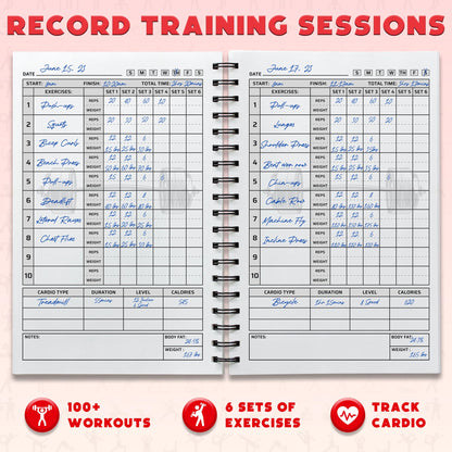 Workout Planner for Daily Fitness Tracking & Goals Setting - A5 Size, 6” x 8”, Charcoal Gray - Men & Women Personal Home & Gym Training Diary - Log Book Journal - by Workout Log Gym - My Store