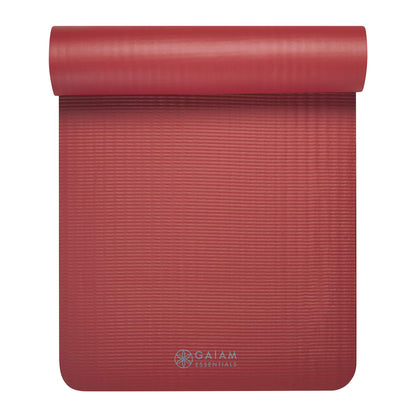 Gaiam Essentials Thick and Thin Yoga Mat Fitness & Exercise Mat with Easy-Cinch Carrier Strap - My Store