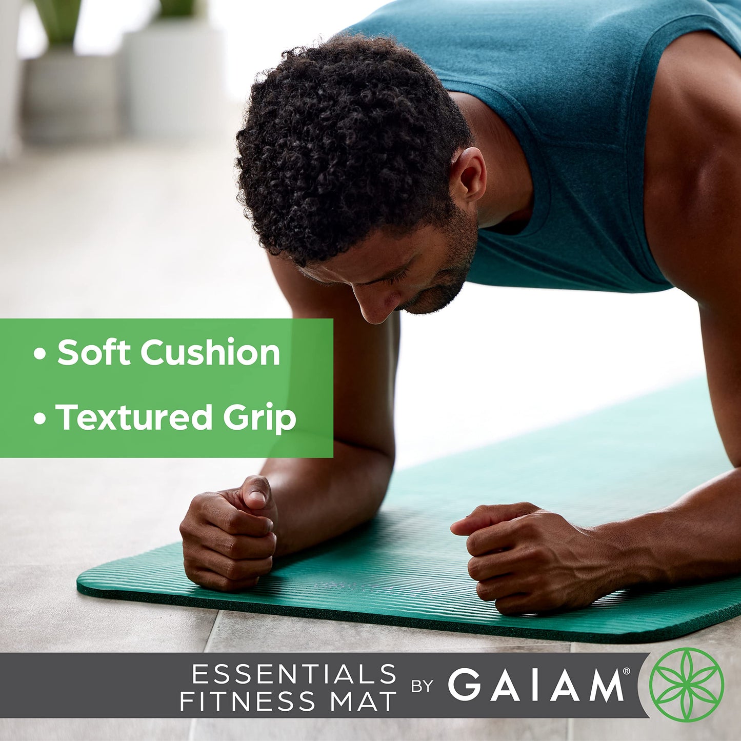 Gaiam Essentials Thick and Thin Yoga Mat Fitness & Exercise Mat with Easy-Cinch Carrier Strap - My Store