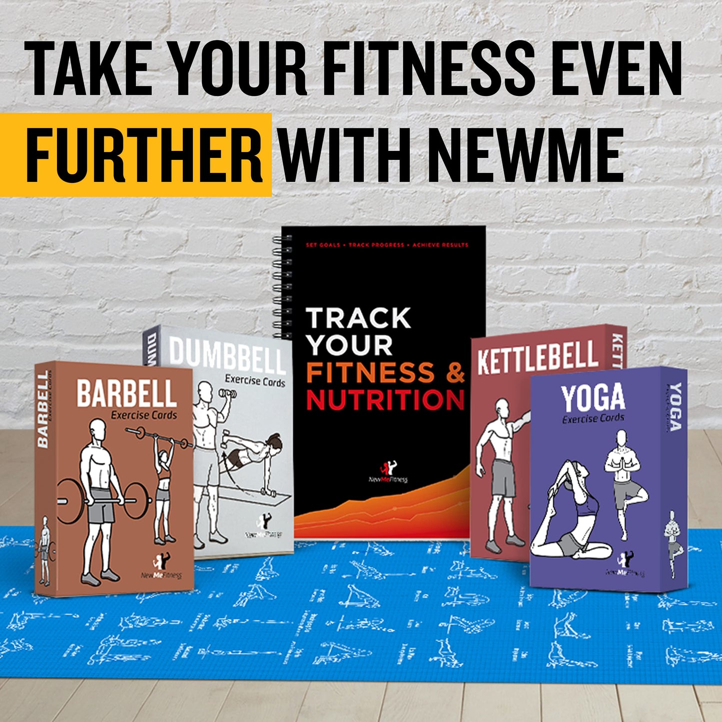 NewMe Fitness Stretching Workout Cards, Instructional Fitness Deck for Women & Men, Beginner Fitness Guide to Training Exercises at Home or Gym - My Store