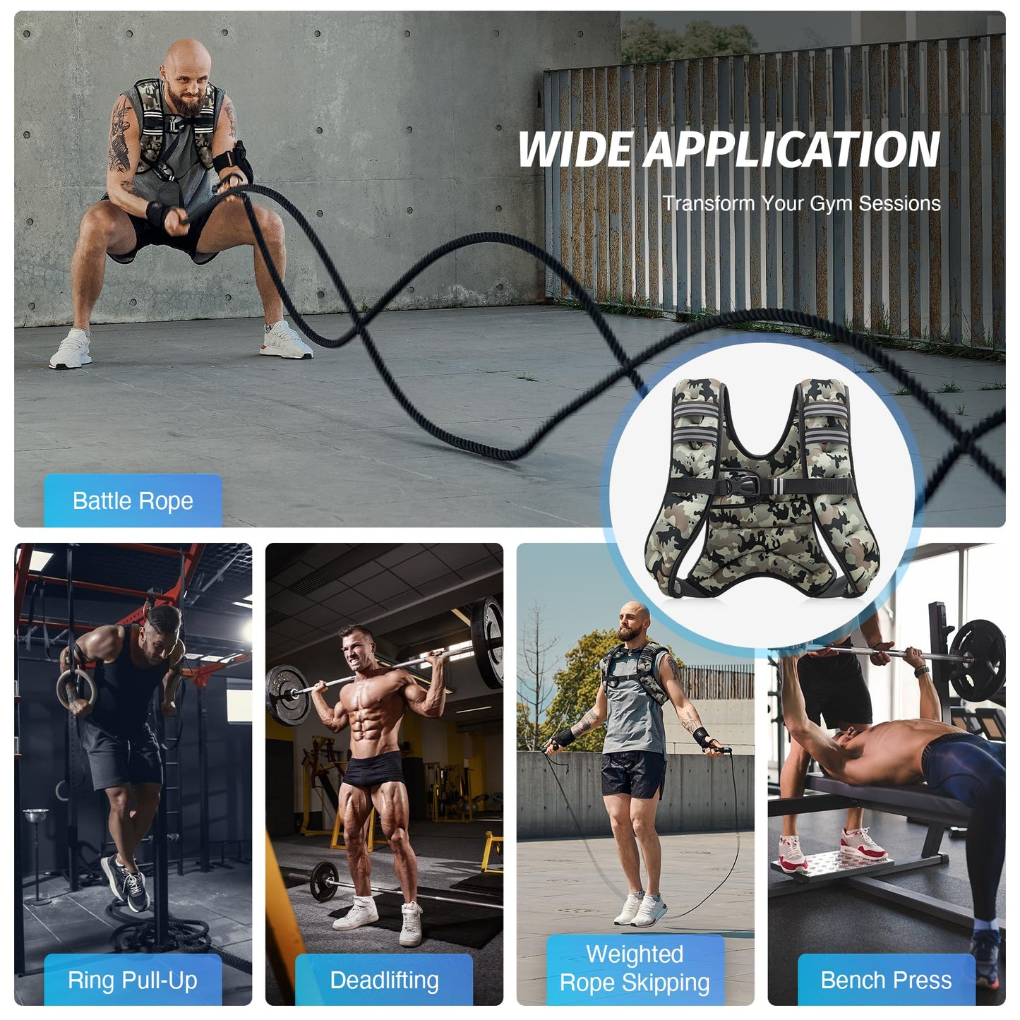 ZELUS Weighted Vest, 6lb/8lb/12lb/16lb/20lb/25lb/30lb Weight Vest with Reflective Stripe for Workout, Strength Training, Running, Fitness, Muscle Building, Weight Loss, Weightlifting - My Store