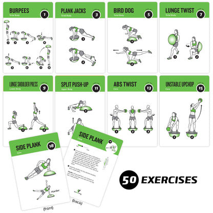 NewMe Fitness Stretching Workout Cards, Instructional Fitness Deck for Women & Men, Beginner Fitness Guide to Training Exercises at Home or Gym - My Store