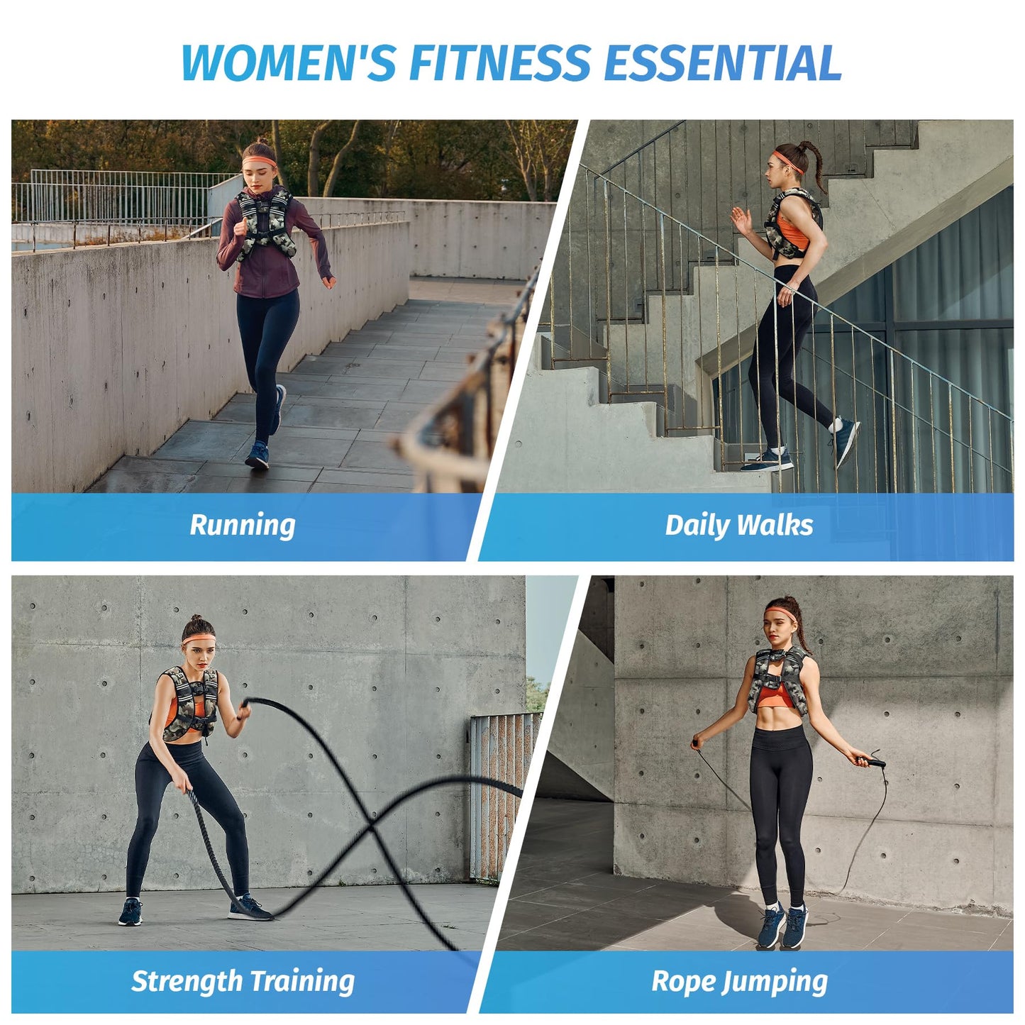 ZELUS Weighted Vest, 6lb/8lb/12lb/16lb/20lb/25lb/30lb Weight Vest with Reflective Stripe for Workout, Strength Training, Running, Fitness, Muscle Building, Weight Loss, Weightlifting - My Store