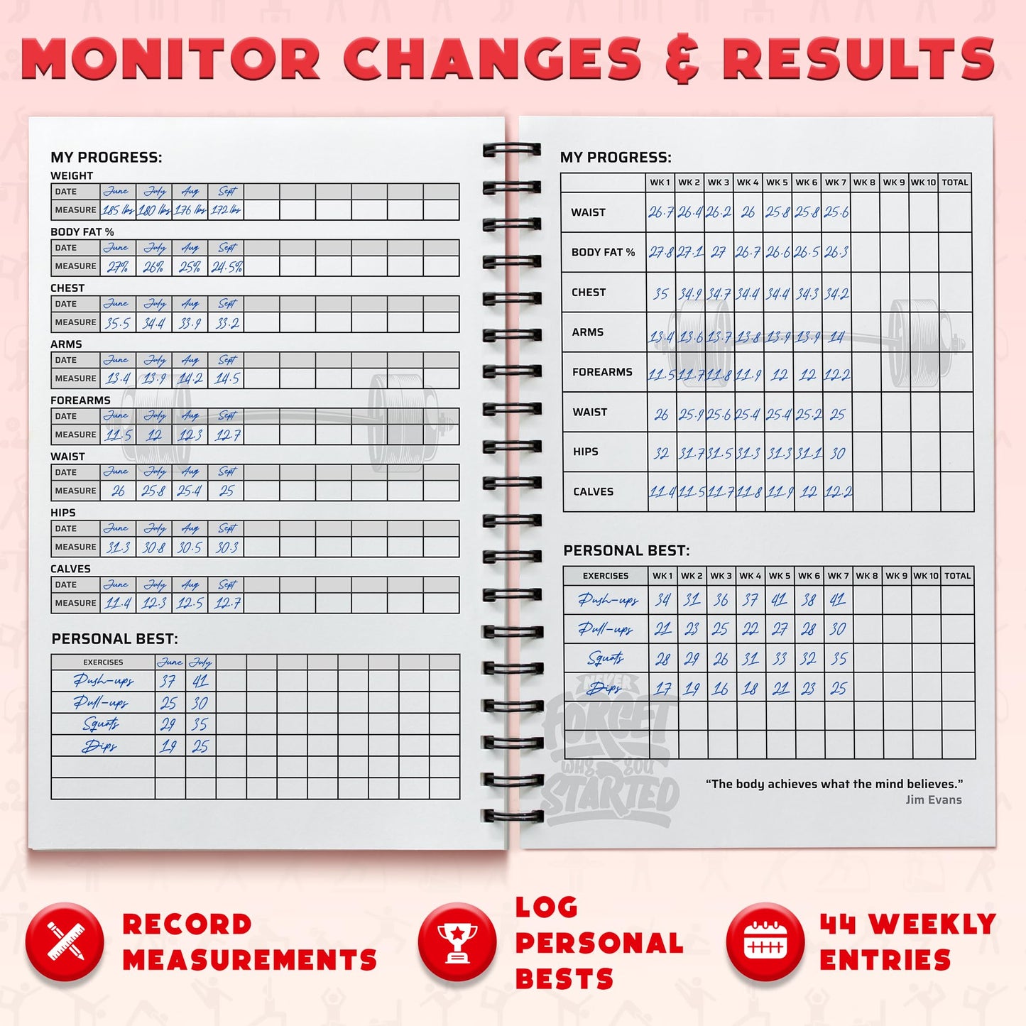 Workout Planner for Daily Fitness Tracking & Goals Setting - A5 Size, 6” x 8”, Charcoal Gray - Men & Women Personal Home & Gym Training Diary - Log Book Journal - by Workout Log Gym - My Store
