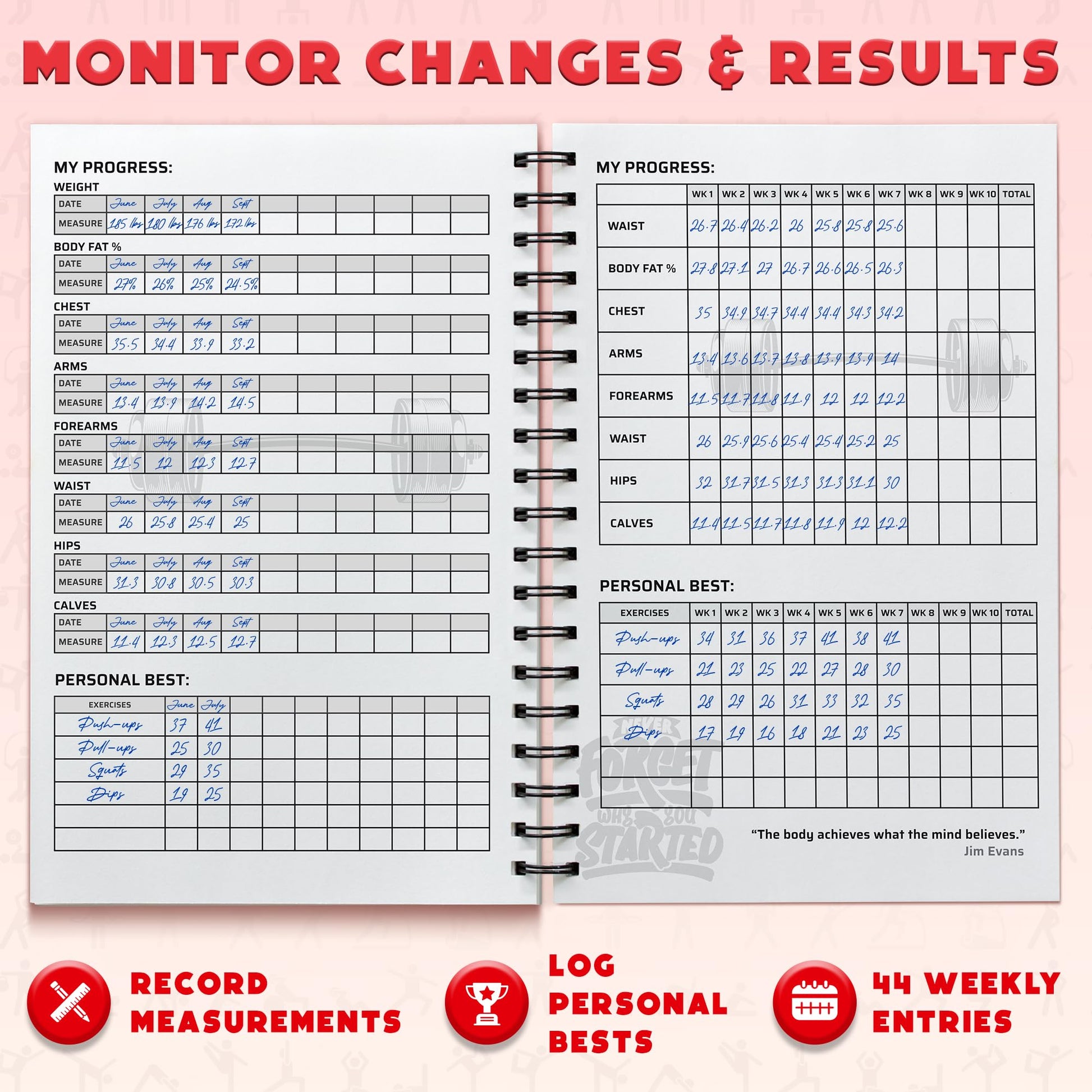 Workout Planner for Daily Fitness Tracking & Goals Setting - A5 Size, 6” x 8”, Charcoal Gray - Men & Women Personal Home & Gym Training Diary - Log Book Journal - by Workout Log Gym - My Store