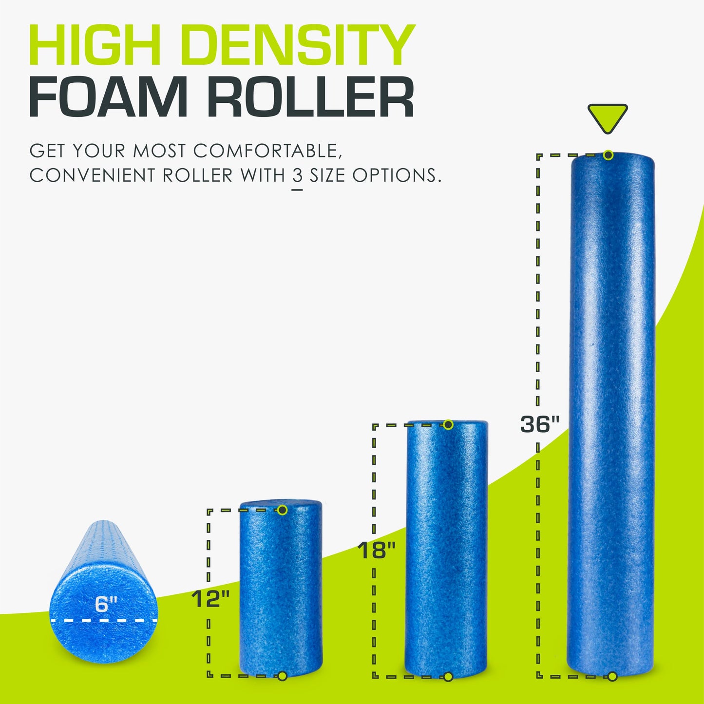 ProsourceFit High Density Foam Rollers, Firm Full Body Athletic Massage Tool for Back Stretching, Yoga, Pilates, Post Workout Muscle Recuperation - My Store