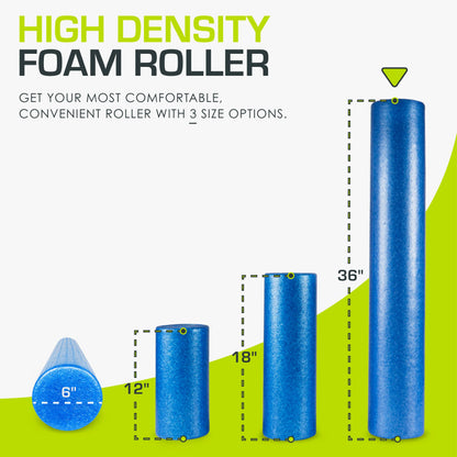 ProsourceFit High Density Foam Rollers, Firm Full Body Athletic Massage Tool for Back Stretching, Yoga, Pilates, Post Workout Muscle Recuperation - My Store