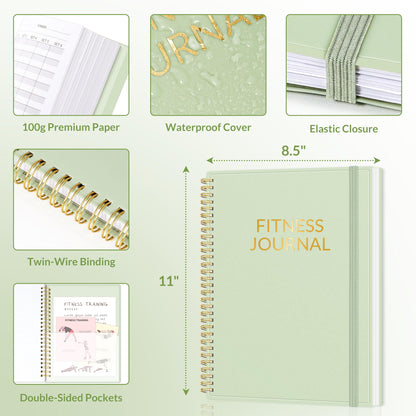 Fitness Journal Workout Planner for Women & Men, A5 (6.4" x 8.3") Workout Journal Log Book Planner Gift for Track Gym Essentials, Home Workouts, Track Progress, Achieve Wellness Goals, Black - My Store