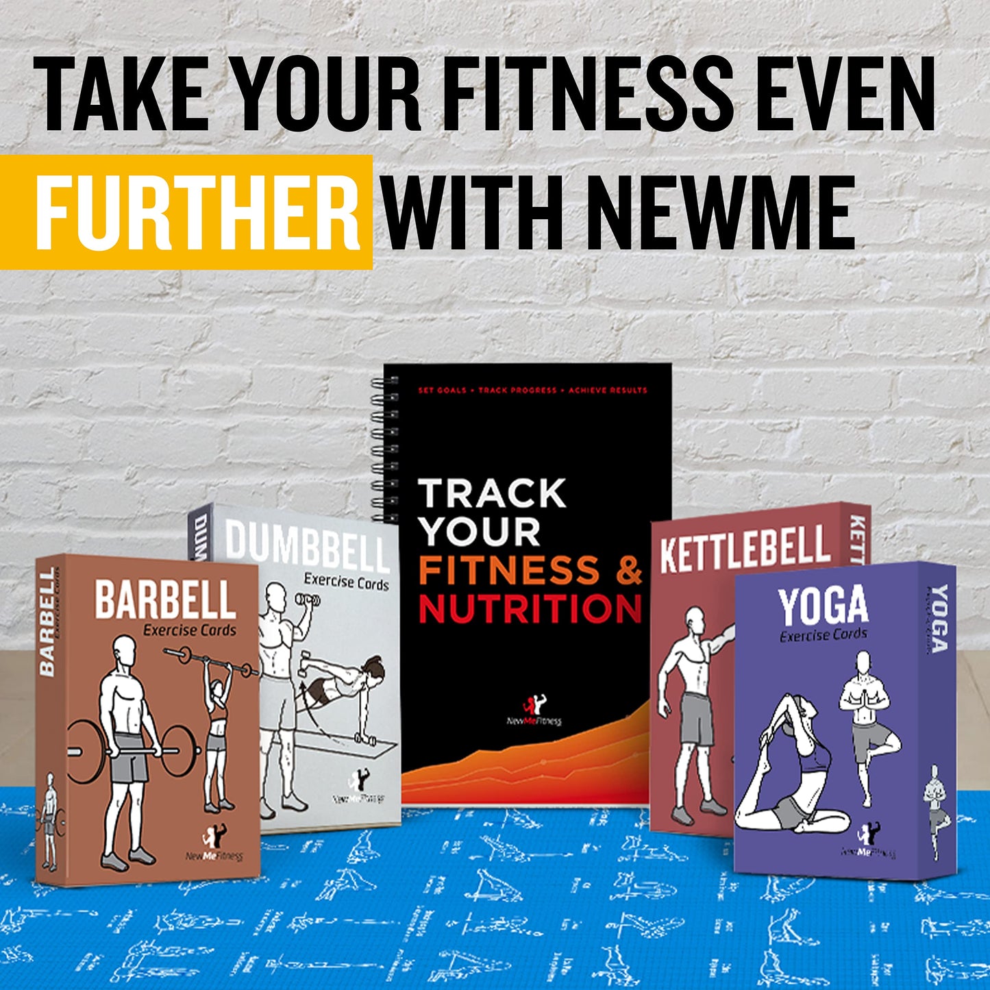 NewMe Fitness Stretching Workout Cards, Instructional Fitness Deck for Women & Men, Beginner Fitness Guide to Training Exercises at Home or Gym - My Store