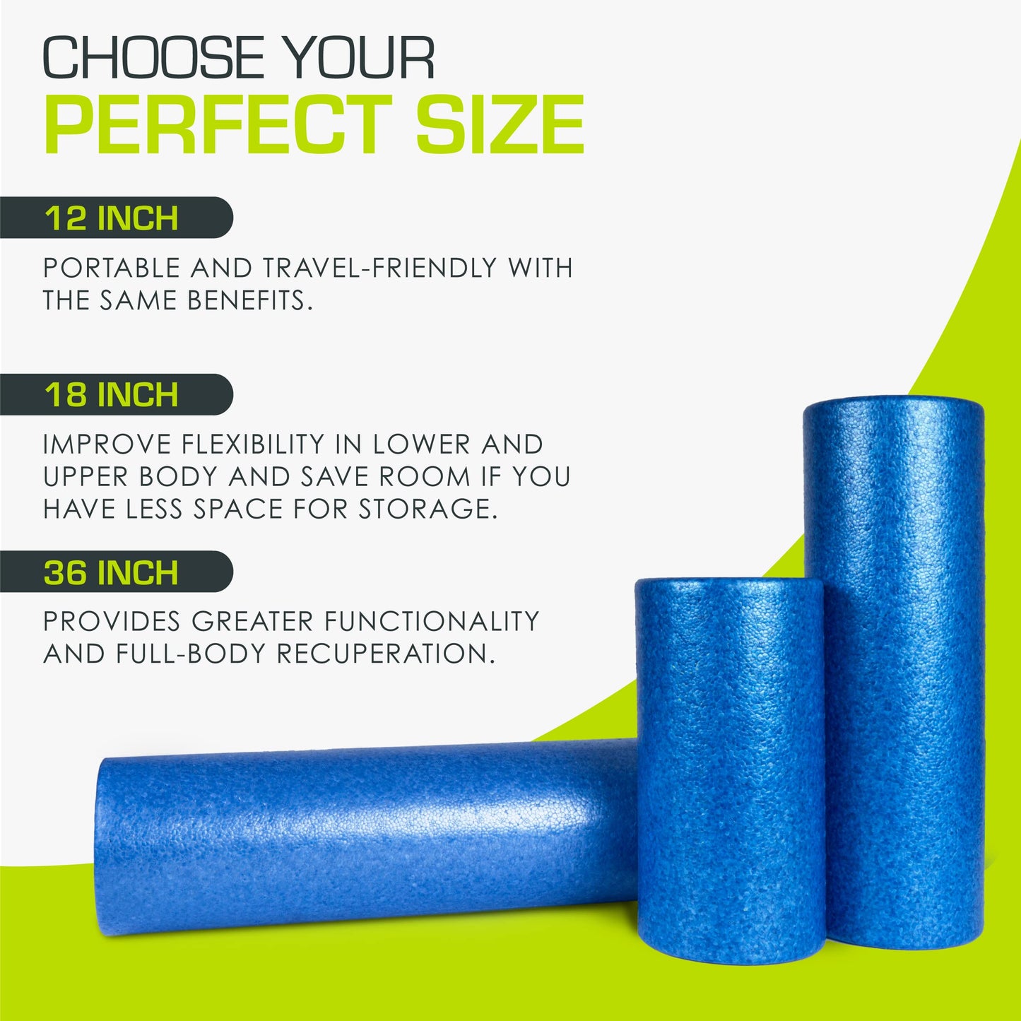 ProsourceFit High Density Foam Rollers, Firm Full Body Athletic Massage Tool for Back Stretching, Yoga, Pilates, Post Workout Muscle Recuperation - My Store