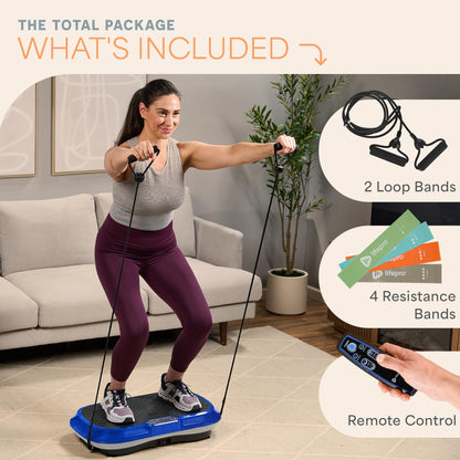 Lifepro Waver Vibration Plate Exercise Machine for Lymphatic Drainage, Muscle Activation, Full-Body Workout Vibrating Platform with Loop Bands, Fitness Equipment for Strength Toning & Fat Loss - My Store