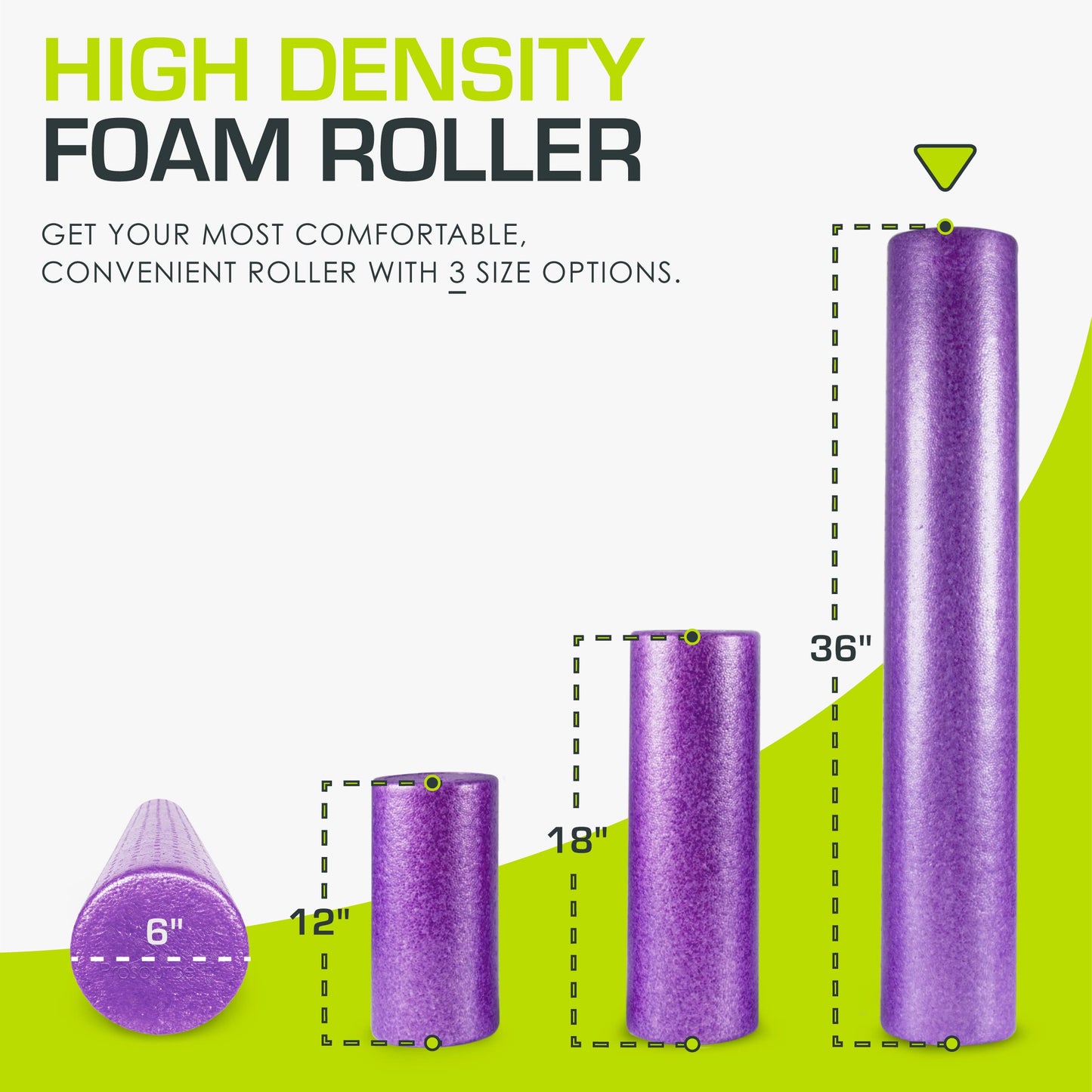 ProsourceFit High Density Foam Rollers, Firm Full Body Athletic Massage Tool for Back Stretching, Yoga, Pilates, Post Workout Muscle Recuperation - My Store